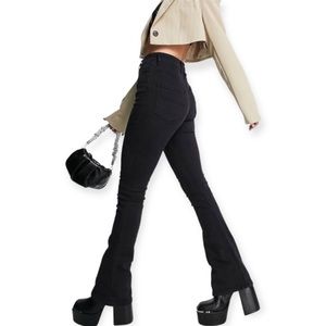 ASOS High Rise Black Grey Flare Leg / Boot Cut Jeans size women’s 28 / 6